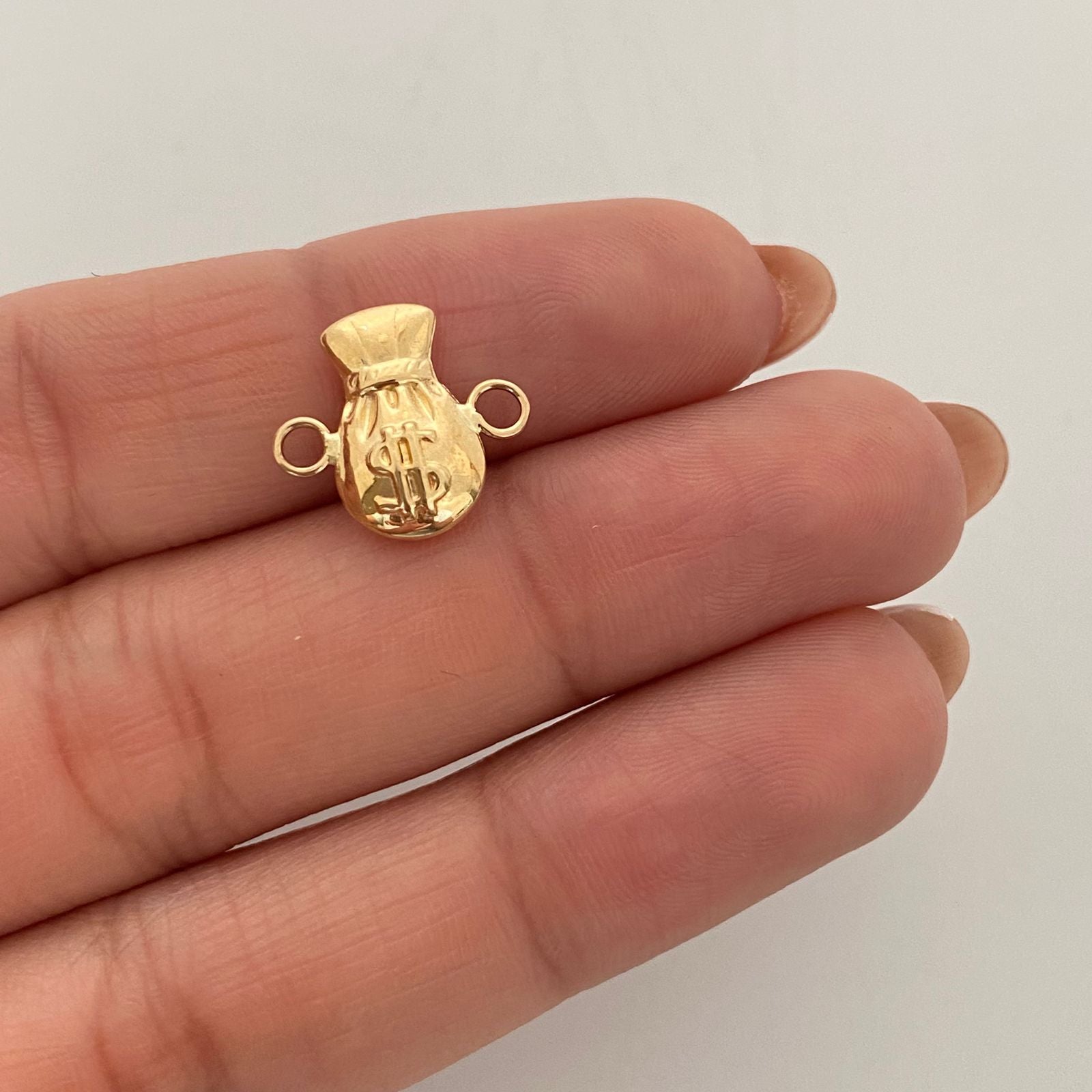 Herraje bolsa de dinero  Oro amarillo 18k 0,6 Gr / 1,3 Cm