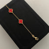 Pulso It Trebol Rojo Oro amarillo 18k +7 / 3 Gr / 0,9 mm / 19 Cm