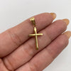 Dije cruz lisa Oro amarillo 18k 0,6 Gr / 12,8 mm / 3 Cm