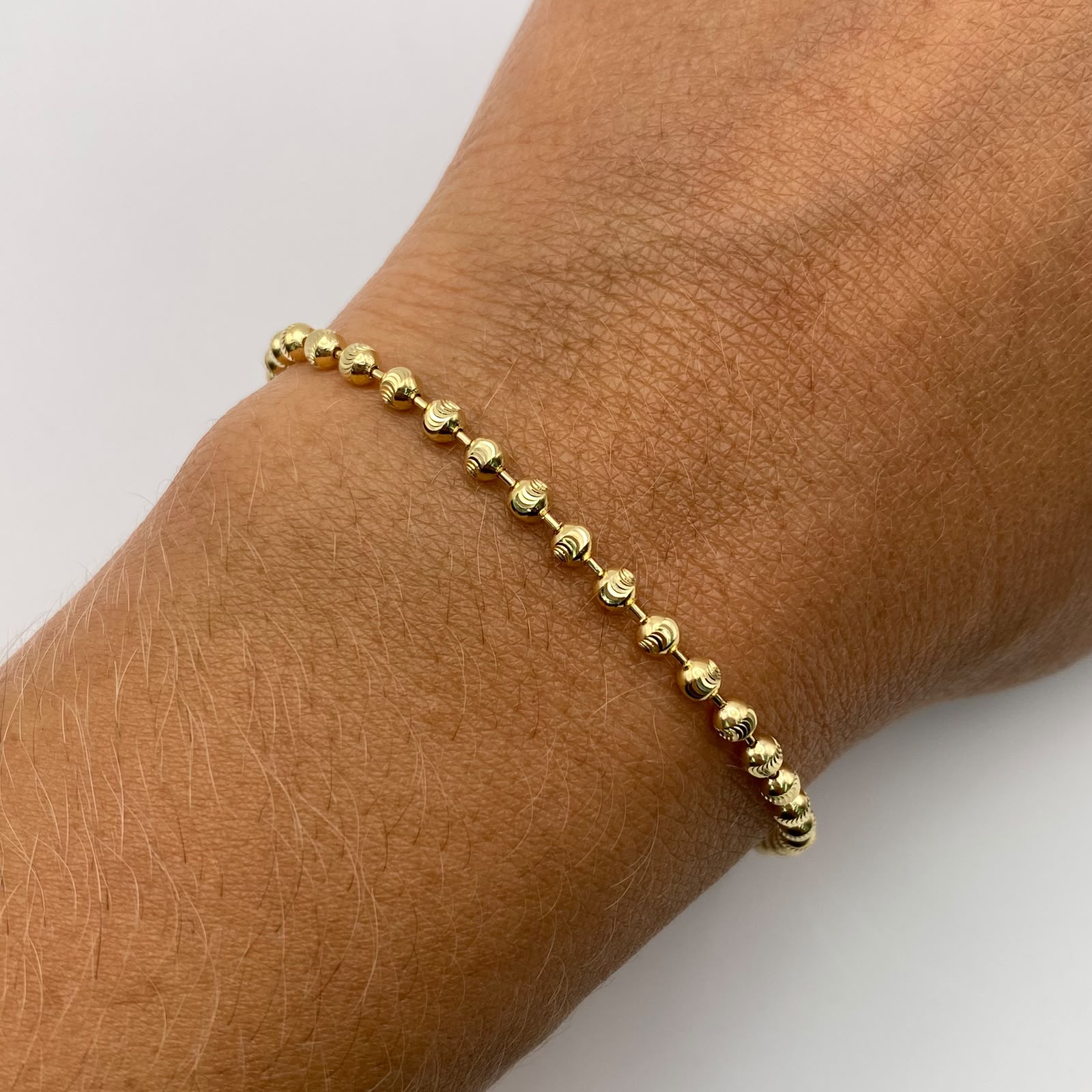 Pulso Militar luna diamantada Oro amarillo 18k +1 / 5,30 Gr / 2,5 mm / 19,7 Cm Broche 0,40