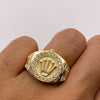 Anillo Rx circones blancos Oro amarillo 18k / Talla 9 / 7,48 Gr / 5 mm