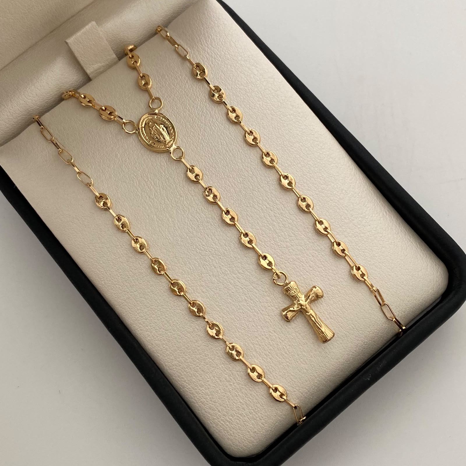 Rosario Gc Virgen Milagrosa Oro amarillo 18k 6,95 Gr / 3,4 mm / 60 Cm Broche 0,40