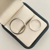 Anillo argollas de matrimonio con diamantes (POR FABRICACION) Oro blanco 18k / Talla 7 - Talla 11 / 6,55 Gr