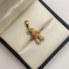 Dije oso articulado circones multicolor Oro amarillo 18k 4,75 Gr / 13,45 mm / 3 Cm