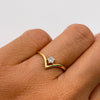 Anillo Solitario Circon en punta Oro amarillo 18k / Talla 8 / 1,55 Gr / 1,4 mm