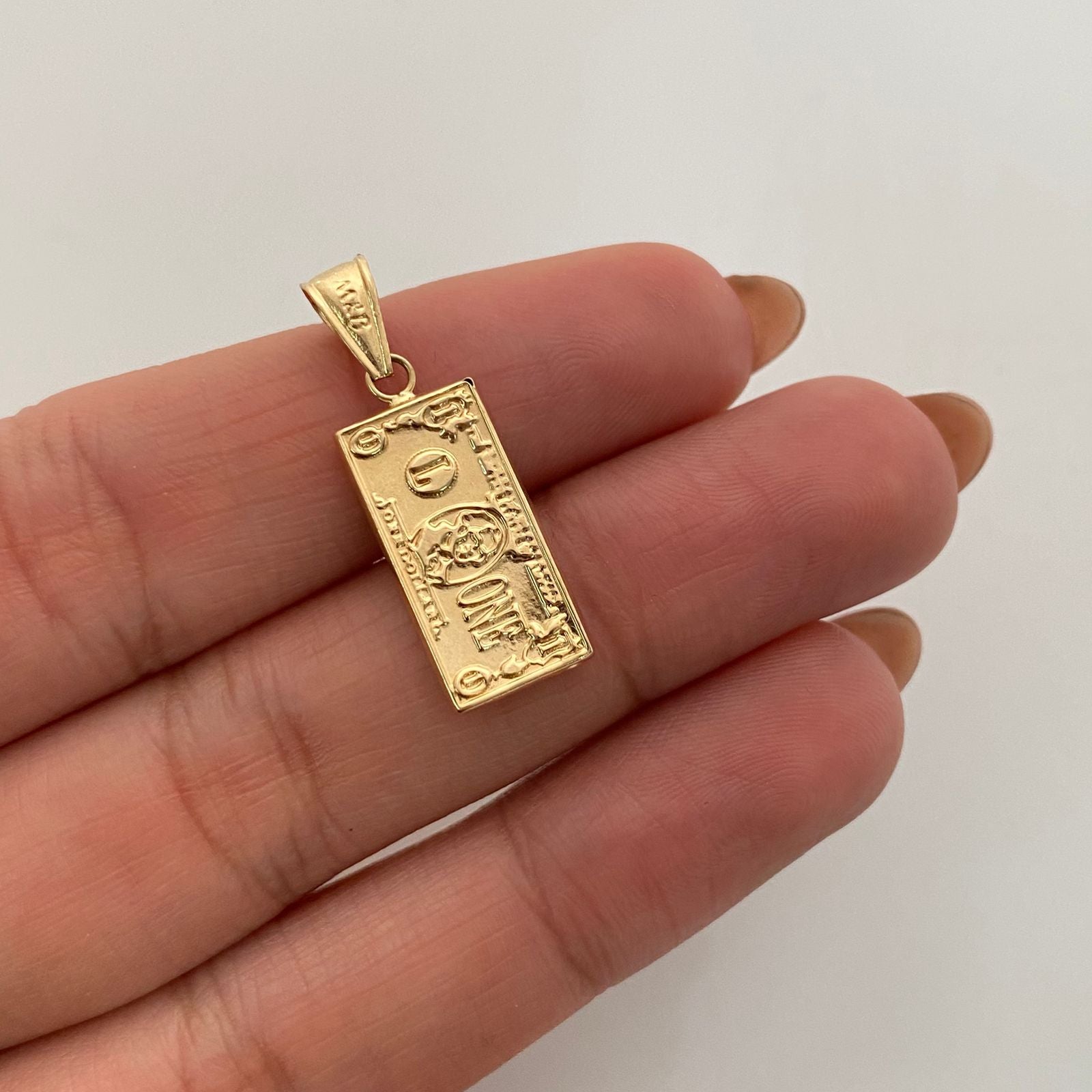 Dije Dolar Oro amarillo 18k 1,15 Gr / 9,3 mm / 2,8 Cm