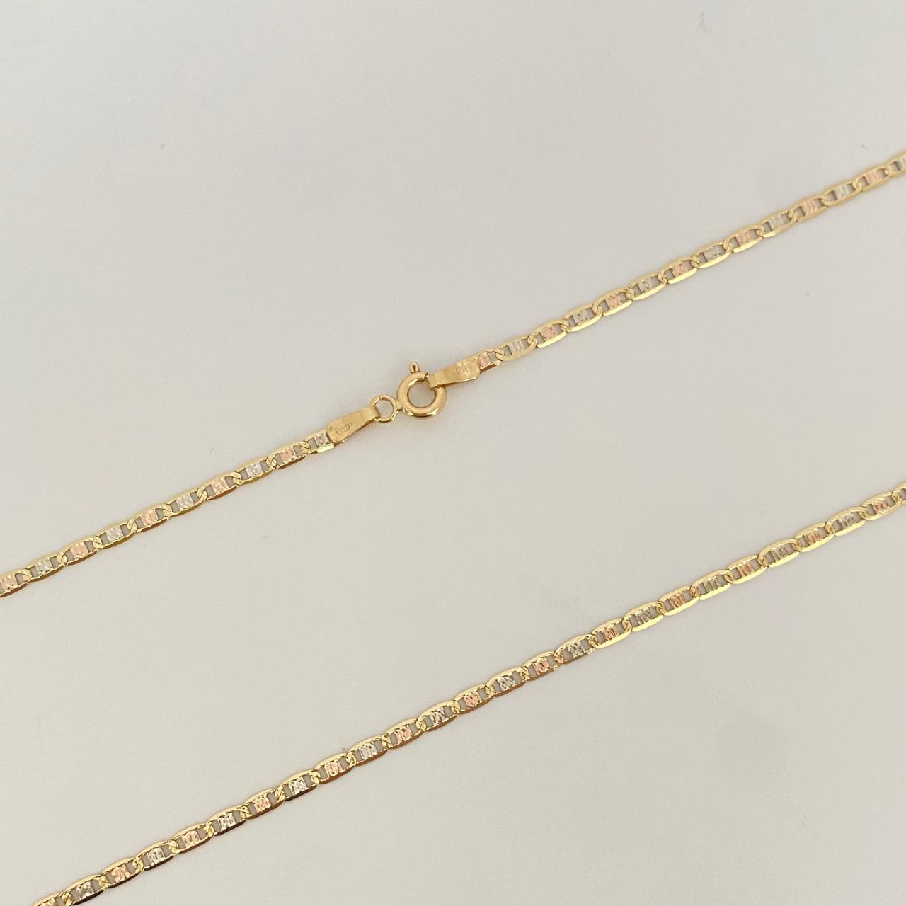 Cadena It plana diamantada Tres oros 18k 3,60 Gr / 2,1 mm / 50 Cm