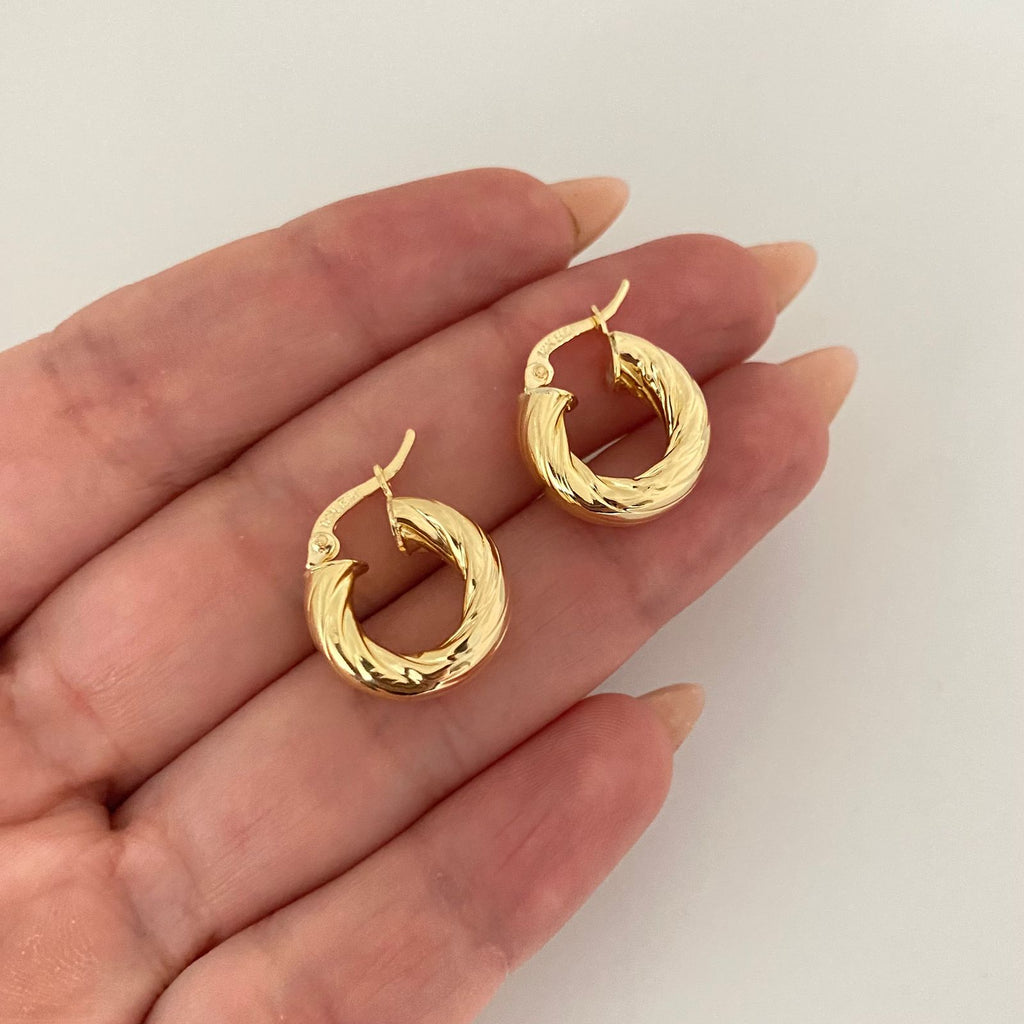 Candonga infladas entorchada Oro amarillo 18k 2,85 Gr / 1,6 Cm
