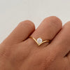 Anillo Solitario Oro amarillo 18k / Talla 9 1/2 / 1,75 Gr