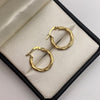 Candonga entorchada diamantada Oro amarillo 18k 1,77 Gr / 2 Cm