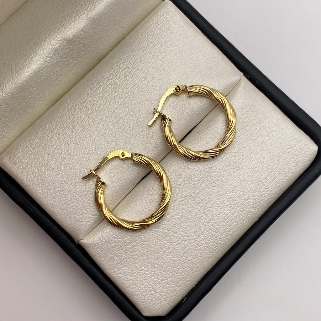Candonga entorchadas Oro amarillo 18k 1,89 Gr / 2 Cm
