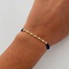 Pulsera tejida Gc Liso Azul Oro amarillo 18k 0,4 Gr