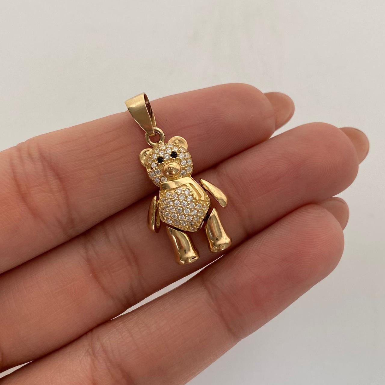 Dije Oso Articulado Casting Blanco Oro amarillo 18k 8,65 Gr / 17,8 mm / 3,4 Cm