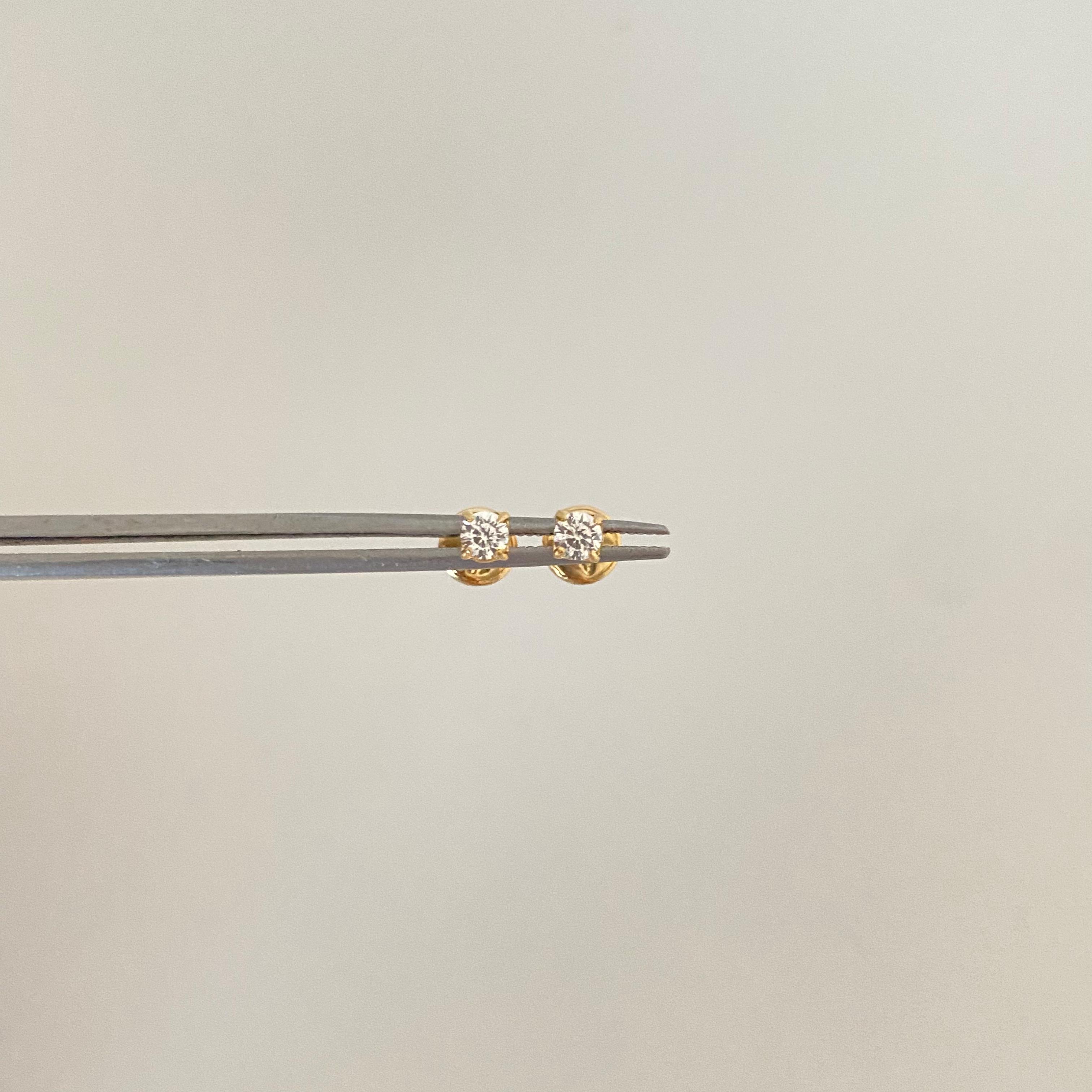 Topos (joya) circon blanco Oro amarillo 18k 0,65 Gr / 3,2 mm