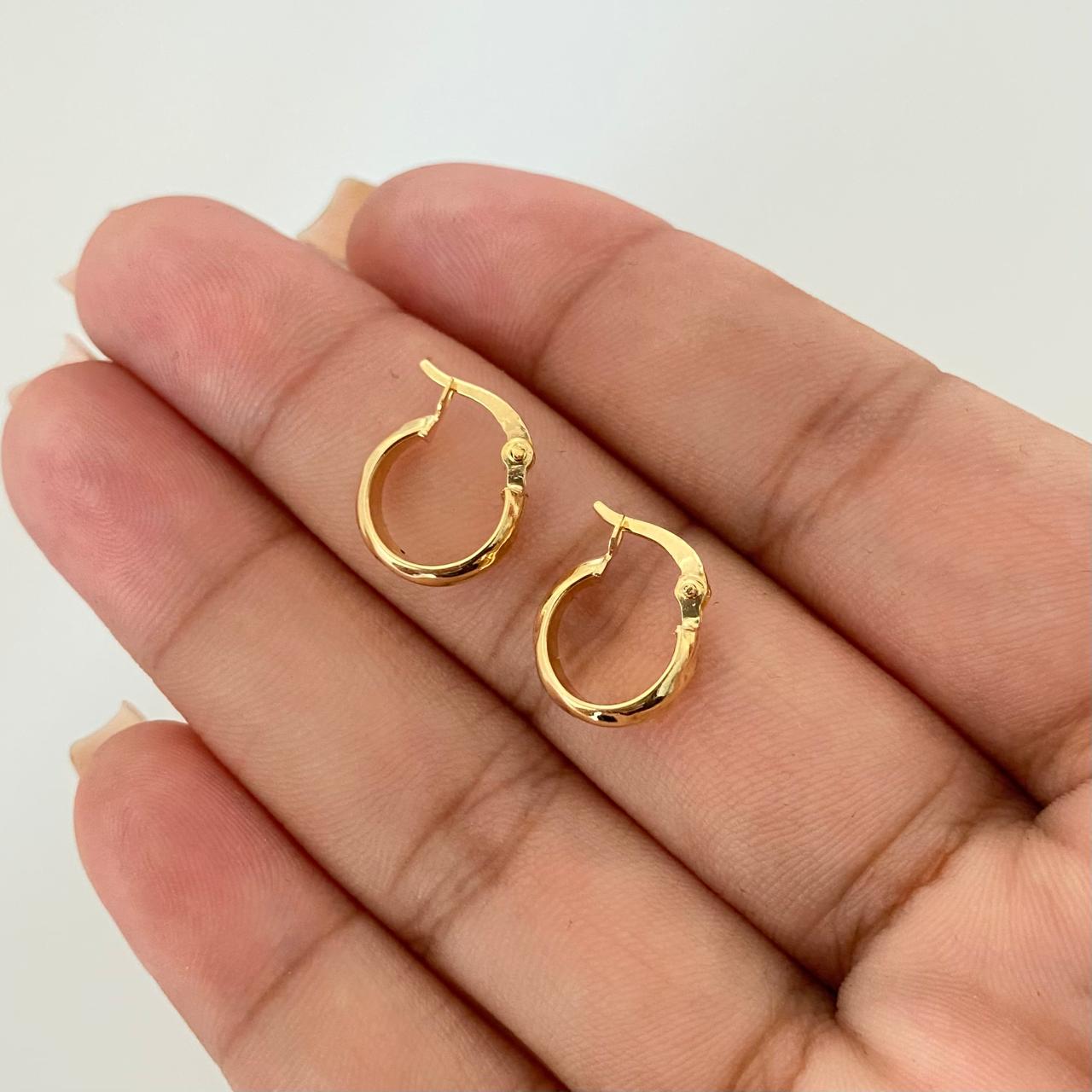 Candonga mini líneas Oro amarillo 18k 0,95 Gr / 1,2 Cm