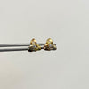 Topos Flor circon Tres oros 18k 0,8 Gr / 8,0 mm
