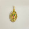Dije virgen guadalupe ovalo casting colores Oro amarillo 18k 1,95 Gr / 2,7 Cm