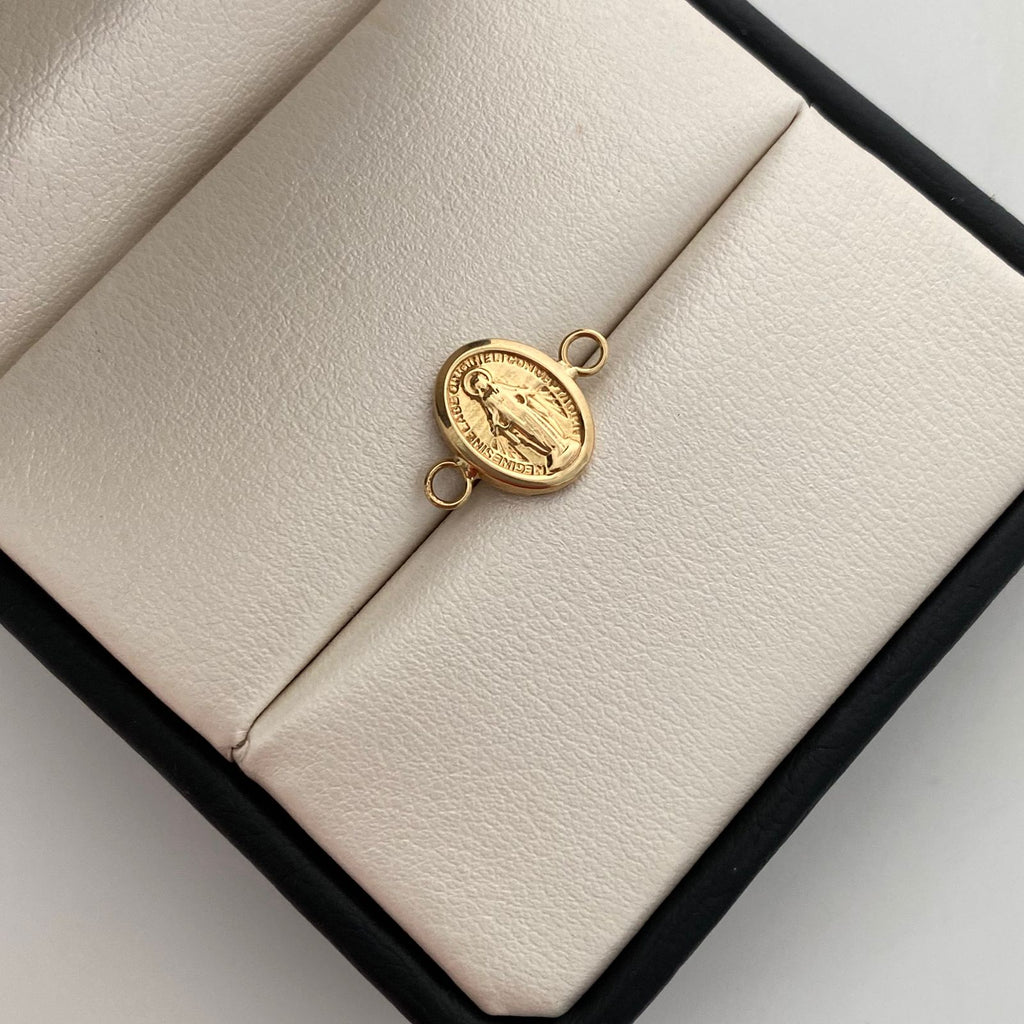 Herraje Virgen Milagrosa  Oro amarillo 18k 0,65 Gr / 1,2 Cm