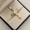 Dije It Dije cruz circon blanco Oro amarillo y Oro blanco 18k +4 / 4,0 Gr / 45,1 Cm