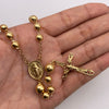 Rosario bola lisa 6 y 8 virgen milagrosa Oro amarillo 18k 25,19 Gr / 60 Cm