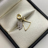 Herraje Angel silueta Oro amarillo y Oro blanco 18k 1,2 Gr / 1,6 Cm