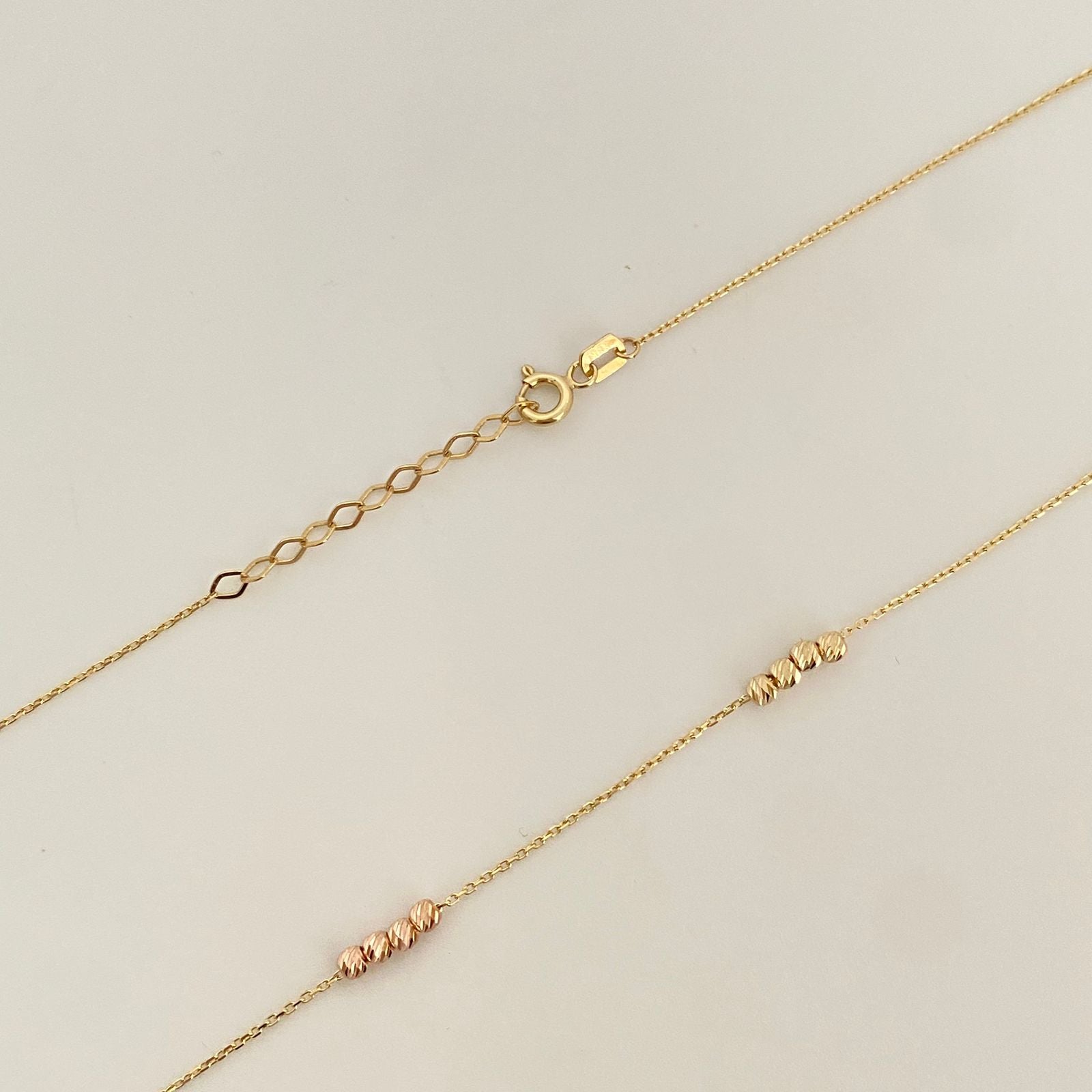 Cadena It balines diamantados Tres oros 18k +4 / 2,45 Gr / 3,0 mm / 47 Cm