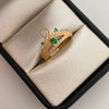 Anillo 15 Corona Casting Blanco Oro amarillo 18k / Talla 7 / 3,2 Gr