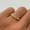 Anillo 15 Casting Blanco y Verde Oro amarillo 18k / Talla 7 / 2,1 Gr