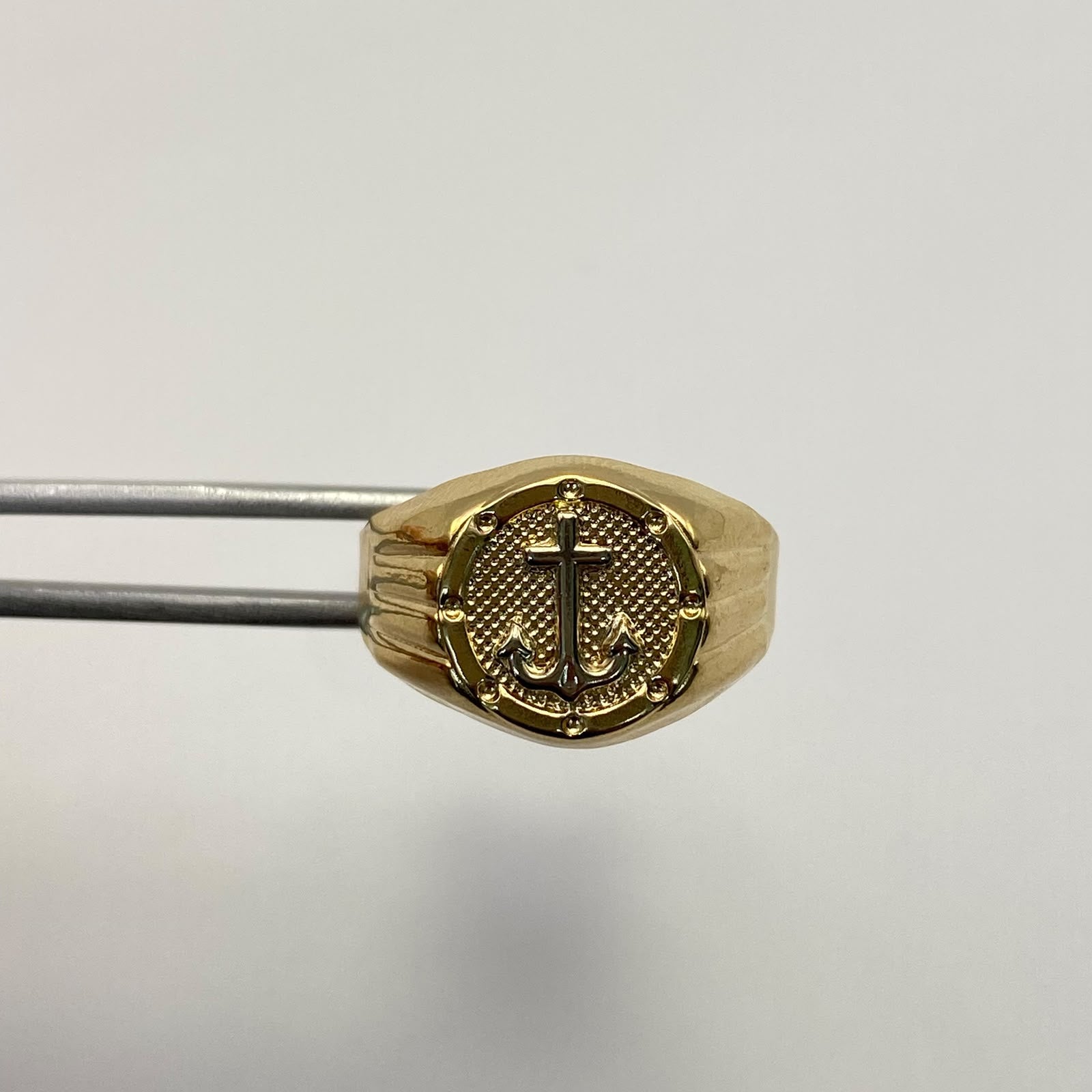 Anillo Ancla Oro amarillo 18k / Talla 10 / 3,15 Gr / 4,3 mm