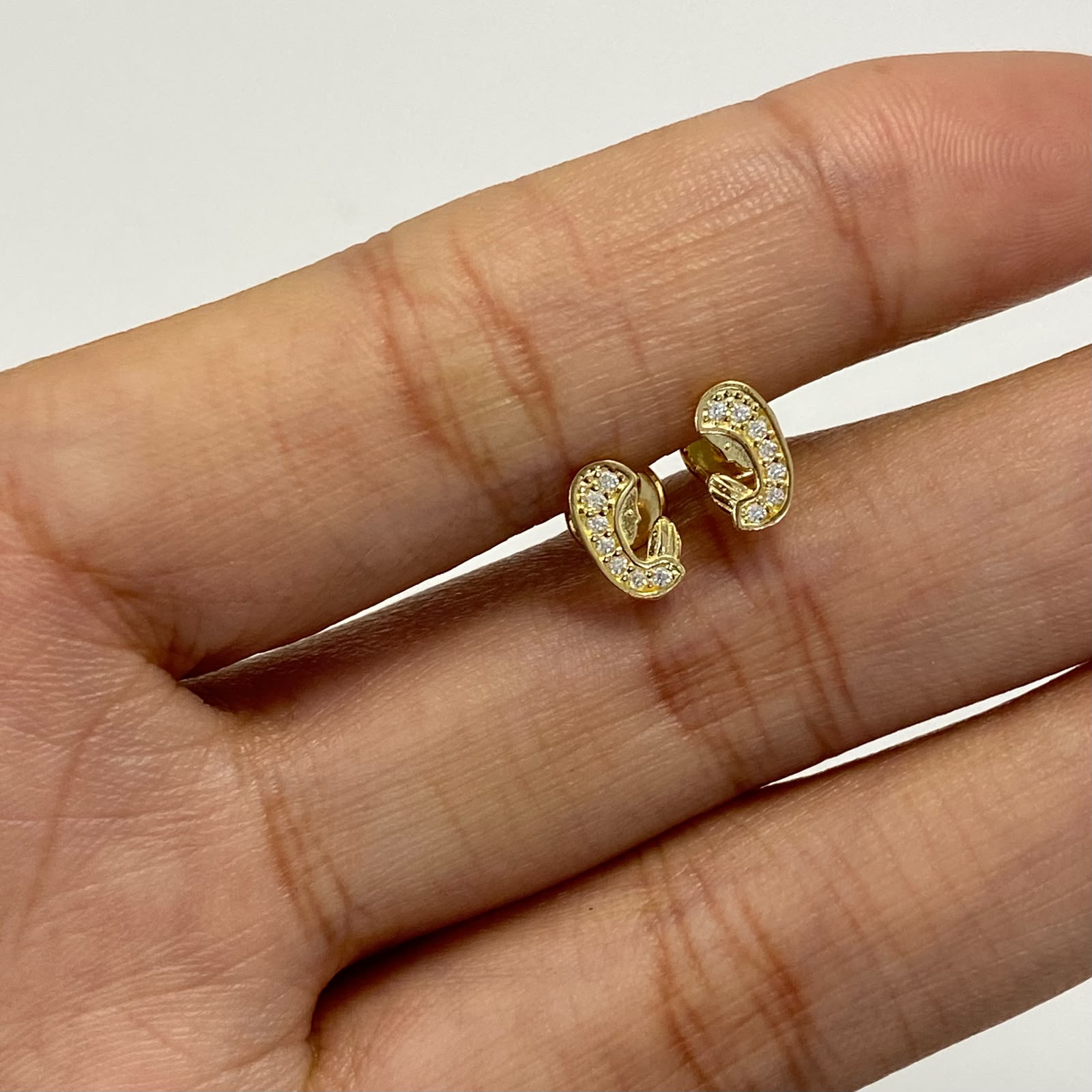 Topos virgen circón blanco Oro amarillo 18k 0,9 Gr / 3,6 mm