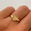 Anillo Corazoncito Diamantado Oro amarillo 18k / Talla 6 1/2 / 1,4 Gr / 3 mm
