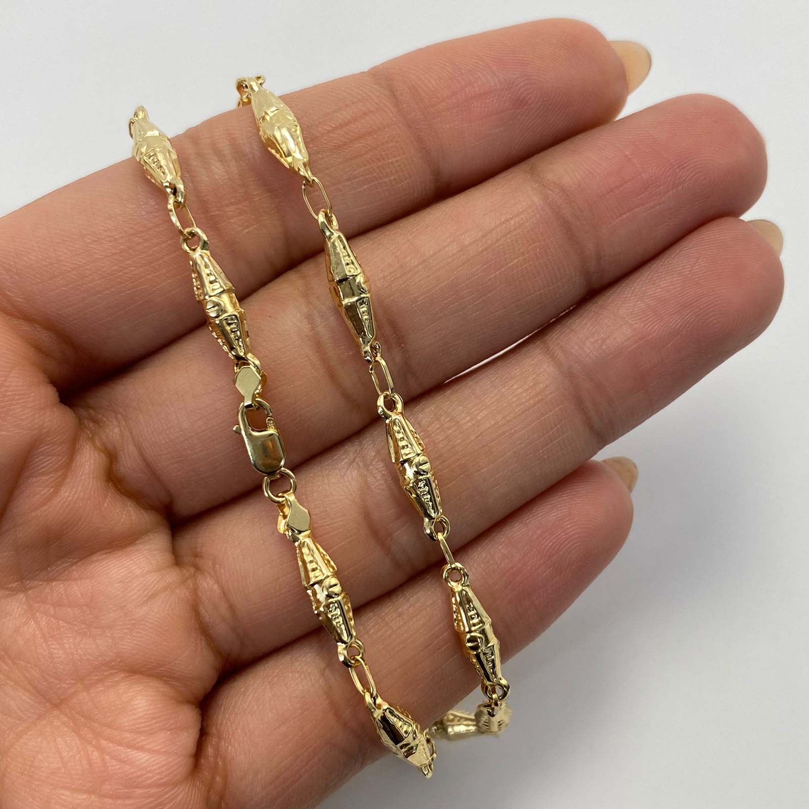 Cadena Rustica Dubai  Oro amarillo 7,95 Gr / 3,8 mm / 60 Cm Broche 0,40