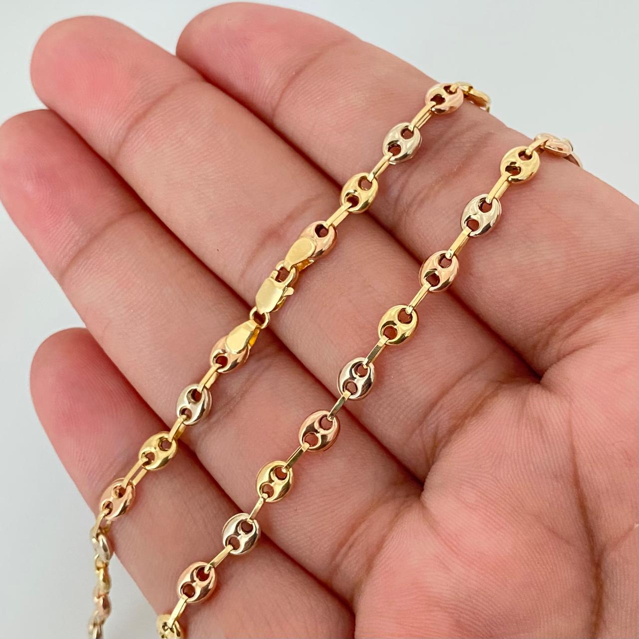 Cadena gc Tres oros 18k 7,30 Gr / 4,1 mm / 60 Cm Broche 0,30