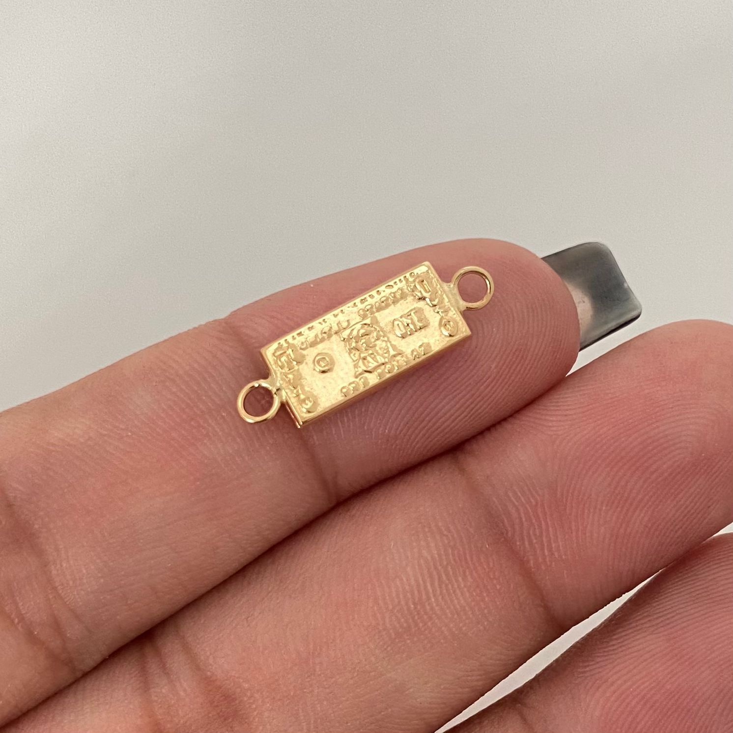 Herraje dolar Oro amarillo 18k 0,6 Gr / 1,5 Cm