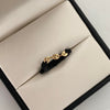 Anillo Tejido herraje eslabones hilo negro ajustable Oro amarillo 18k / Talla 7 / 0,2 Gr