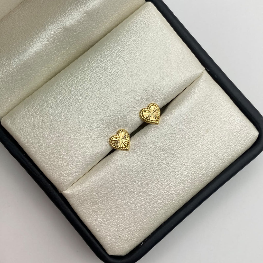 Topos corazón diamantado Oro amarillo 18k 0,45 Gr / 7,10 mm