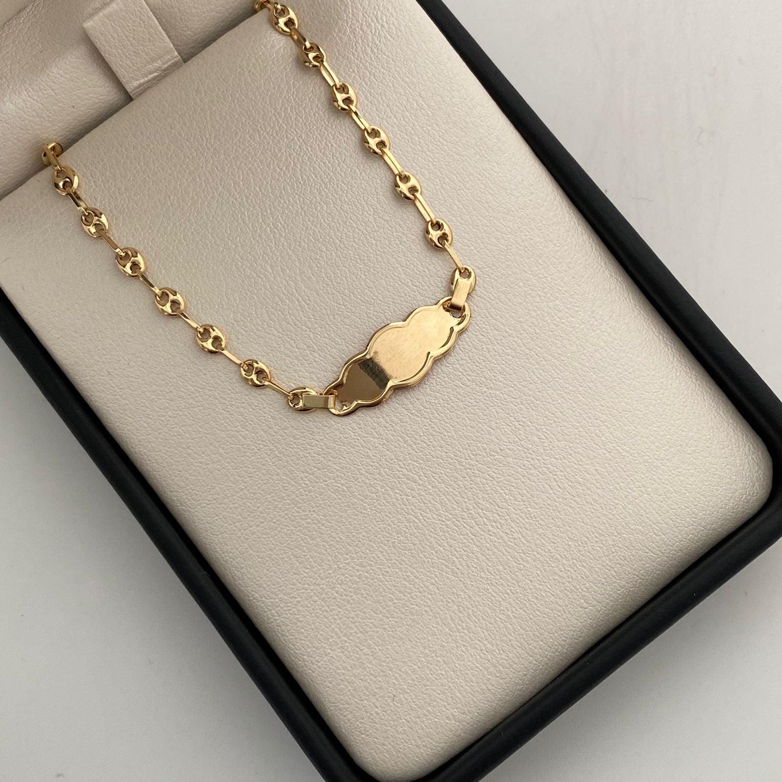 Pulso bebé Placa Nube Gc Oro amarillo 18k 1,90 Gr / 3,1 mm / 15,5 Cm Broche 0,15