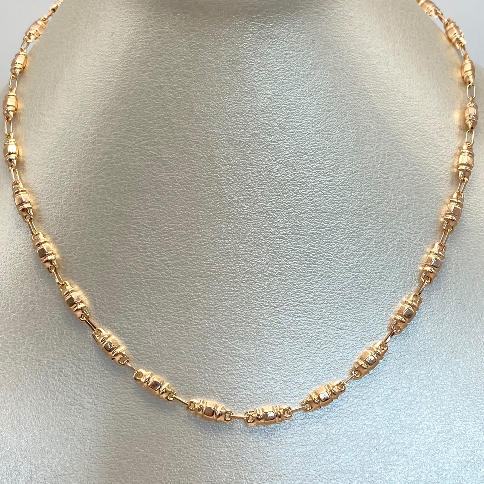 Cadena Rustica Barriles  Oro rosa 6,65 Gr / 3,6 mm / 60 Cm Broche 0,40