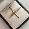 Dije Cruz Tubular Oro amarillo 18k 0,6 Gr / 12,8 mm / 2,9 Cm