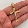 Dije Cruz Cristo Casting Tres oros 18k 4,0 Gr / 22,9 mm / 4,3 Cm