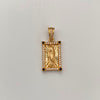 Dije Rectangular Casting Negro y Blanco Guadalupe Oro amarillo 18k 3,4 Gr / 11,6 mm / 2,6 Cm