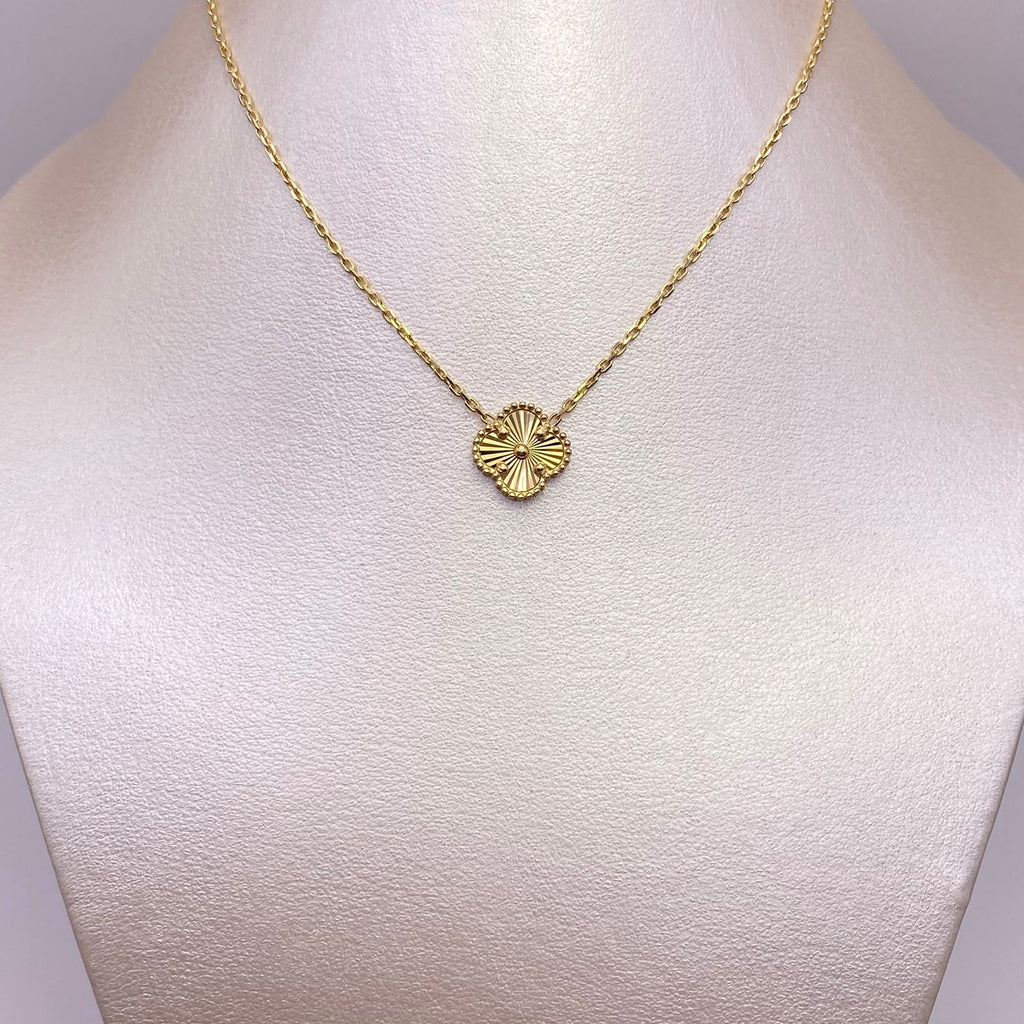 Cadena It Rollon trebol diamantada Oro amarillo 18k 5,14 Gr / 0,9 mm / 45 Cm