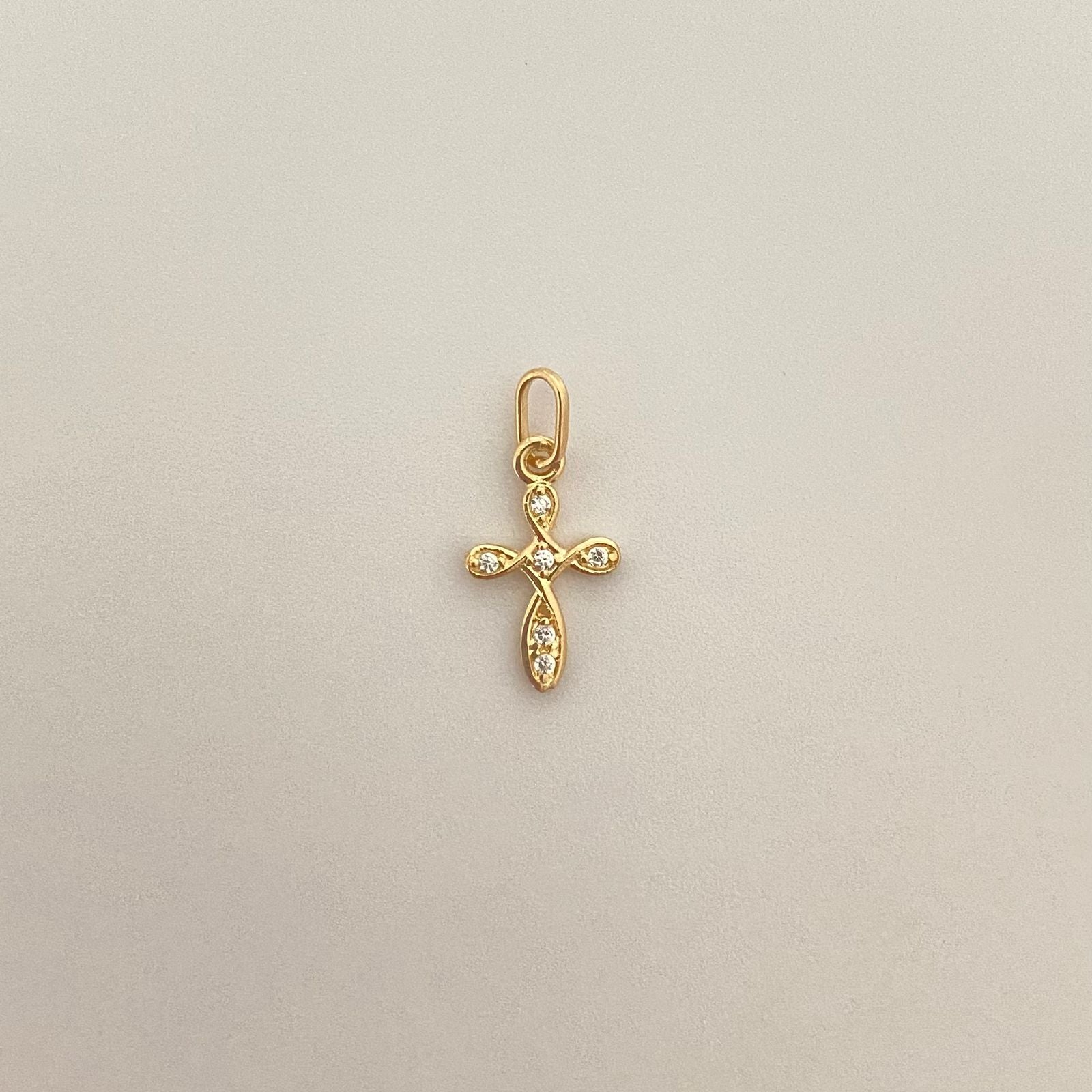 Dije cruz casting entrelazada Oro amarillo 18k 0,40 Gr / 1,5 Cm