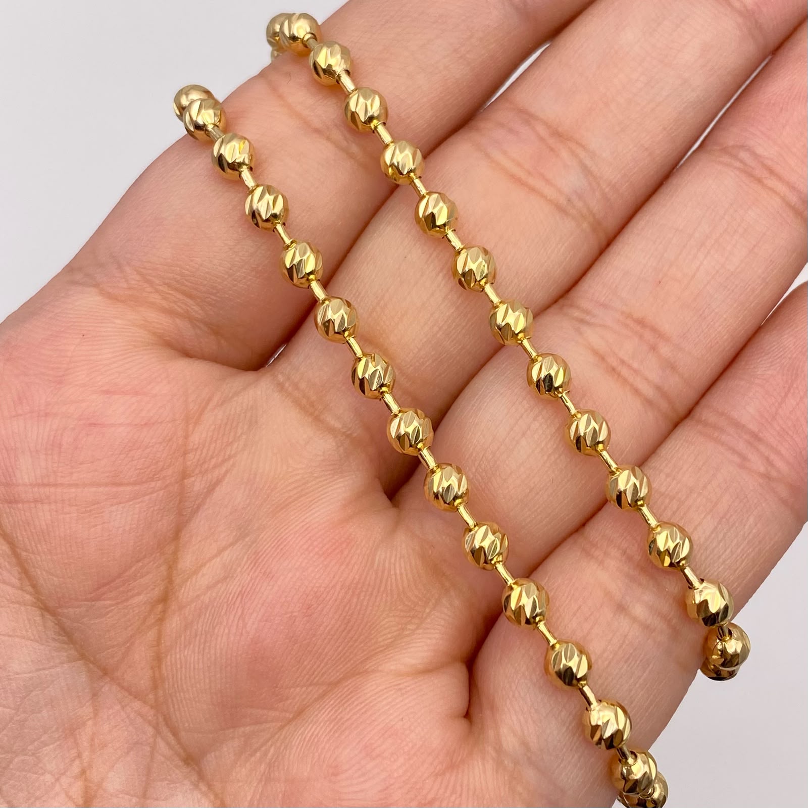 Cadena Militar diamanta  Oro amarillo 18k +2 / 23,10 Gr / 3,7 mm / 61 Cm Broche 0,60