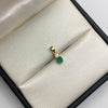 Dije Esmeralda y circon Oro amarillo 18k 0,45 Gr / 4,1 mm / 1,2 Cm
