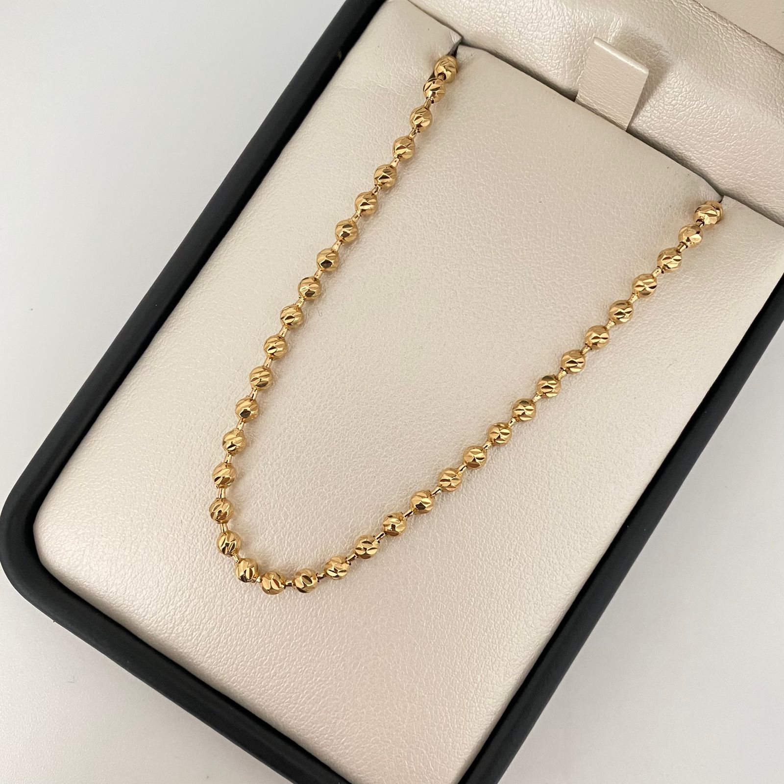 Cadena militar diamantada Oro amarillo 18k +1 / 14,05 Gr / 3,0 mm / 51 Cm Broche 0,60