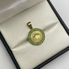 Dije Corona rx circones verdes Oro amarillo 18k 3,25 Gr / 18,4 mm / 2,5 Cm