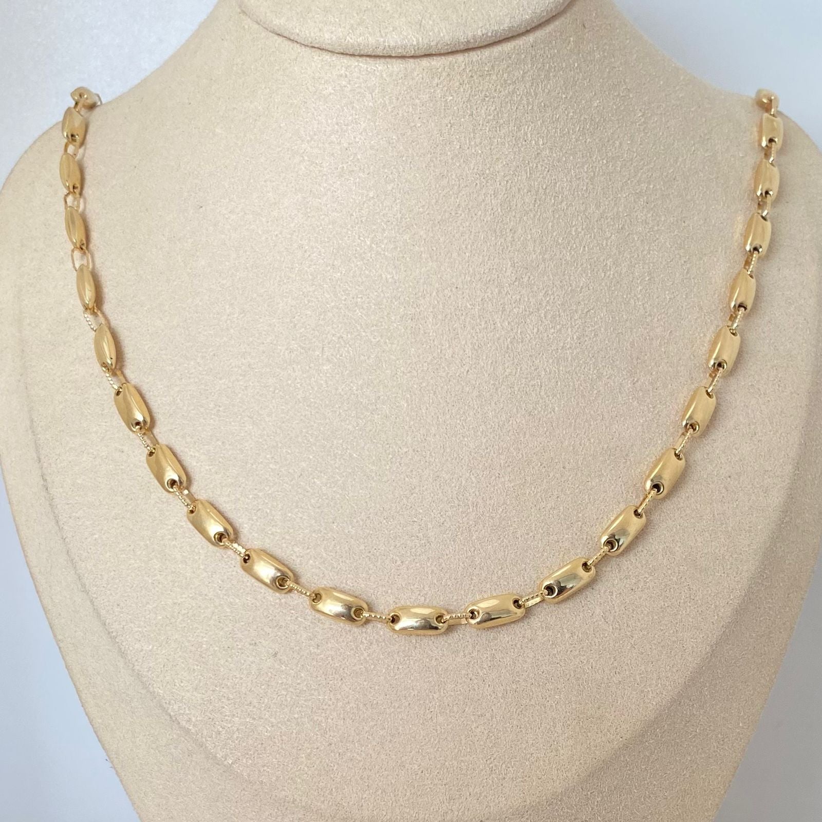Cadena rustica eslabones lisos Oro amarillo 18k 14,60 Gr / 4,5 mm / 60 Cm Broche 0,40