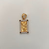 Dije Rectangular Casting negro y blanco Jesus Oro amarillo 18k 3,25 Gr / 11,6 mm / 2,5 Cm