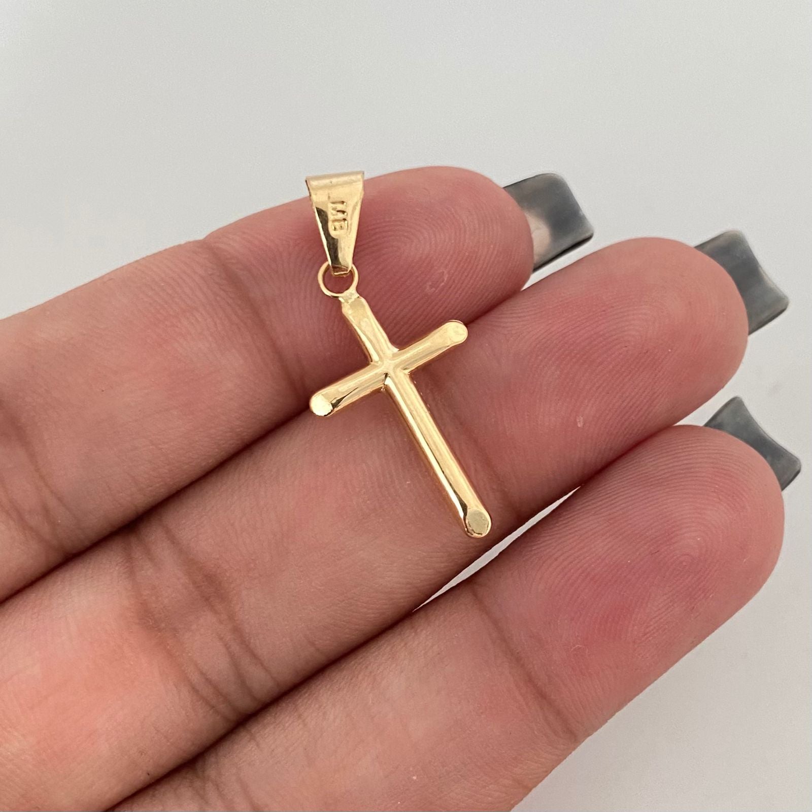 Dije cruz puntas biseladas Oro amarillo 18k 0,65 Gr / 2,7 Cm